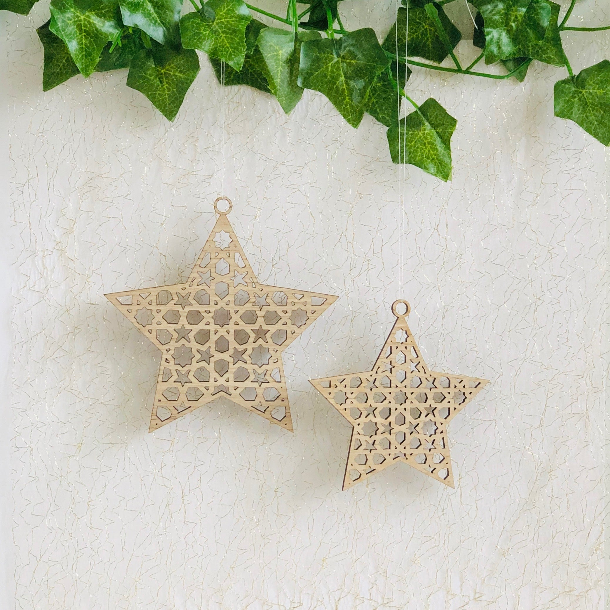 Eid Stjerne Træophæng - 1 stk (10,5 cm) | Eid Spiraler/string - Temashop