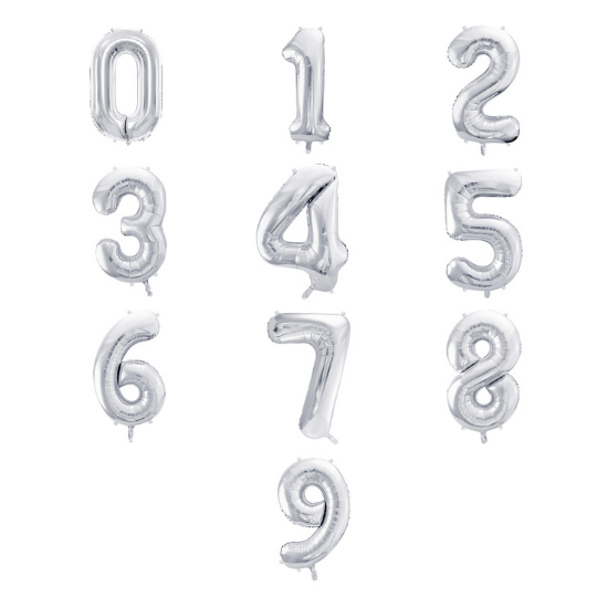 Kæmpe Tal Folieballon Sølv