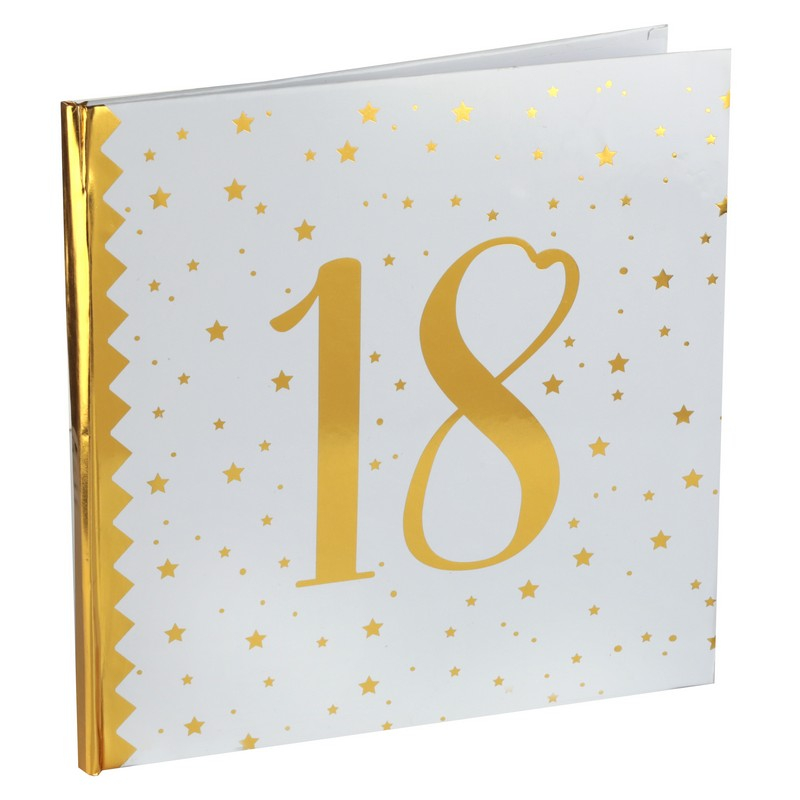 18 Års Gæstebog - 1 stk (24 x 24 cm) | 18 år Gæstebøger - Temashop