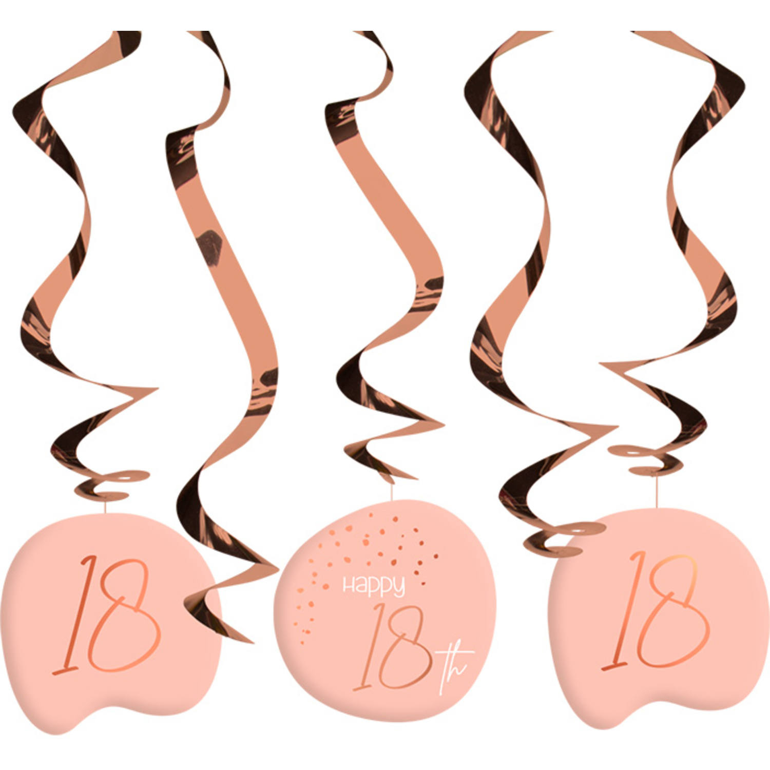 18 Års Swirls Lush Blush - 5 stk (75 x 14 cm) | 18 år Spiraler/string - Temashop