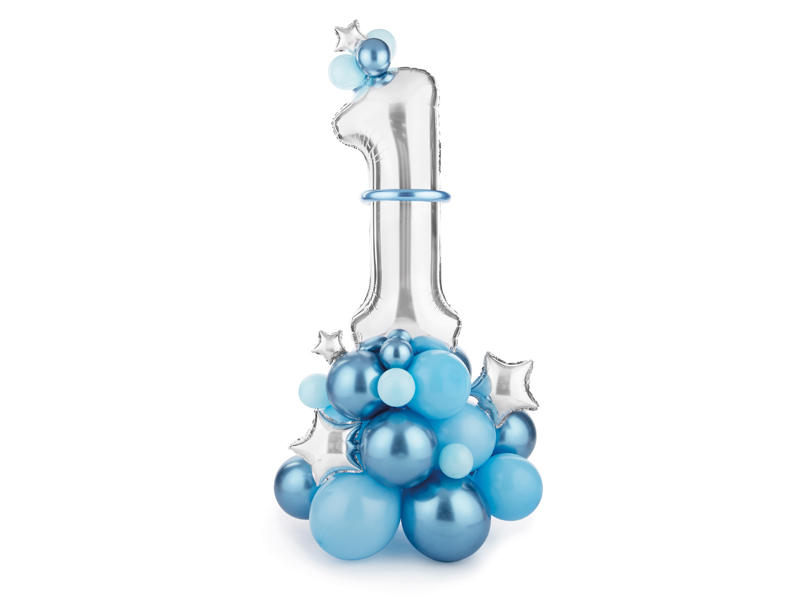 1 År Ballonfigur Lyseblå - 50 dele (90 x 140 cm) | 1 år Ballonfigur - Temashop