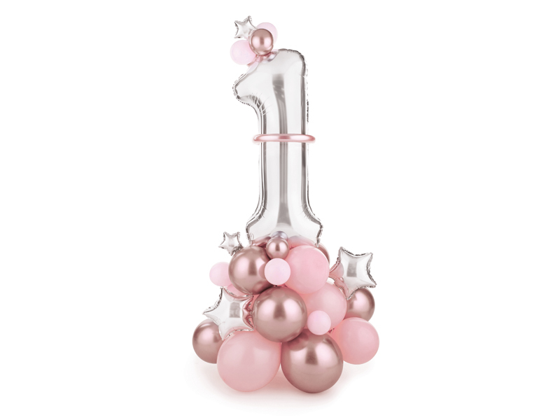 1 År Ballonfigur Lyserød - 50 dele (90 x 140 cm) | 1 år Ballonfigur - Temashop