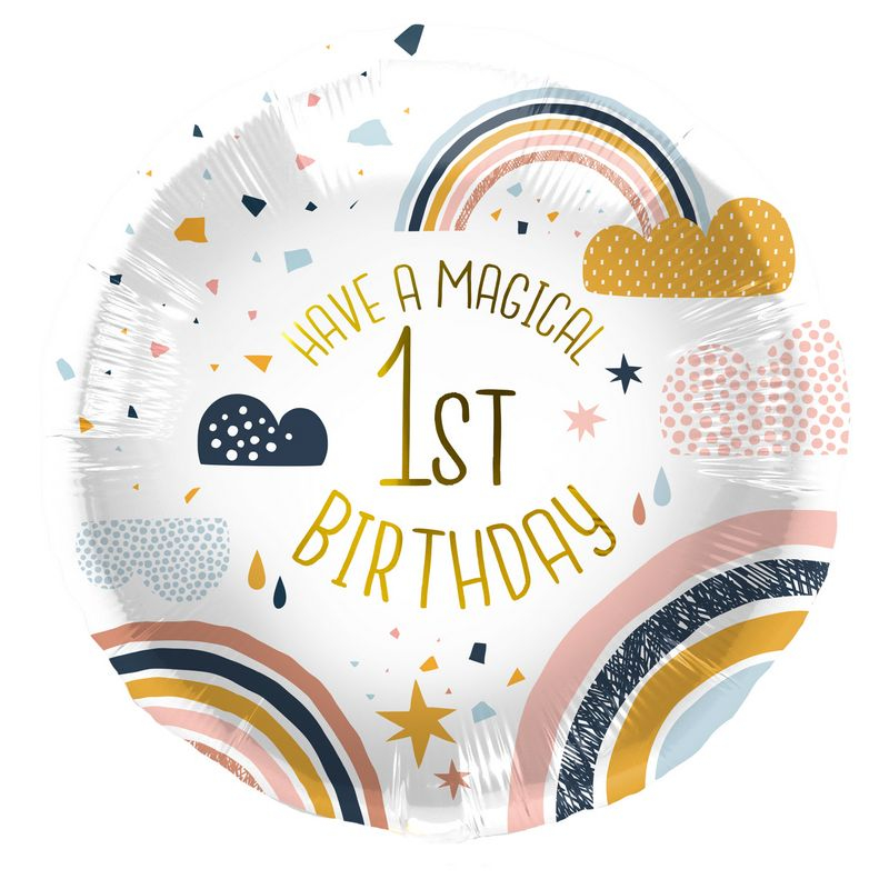 1st Birthday Regnbue Folieballon