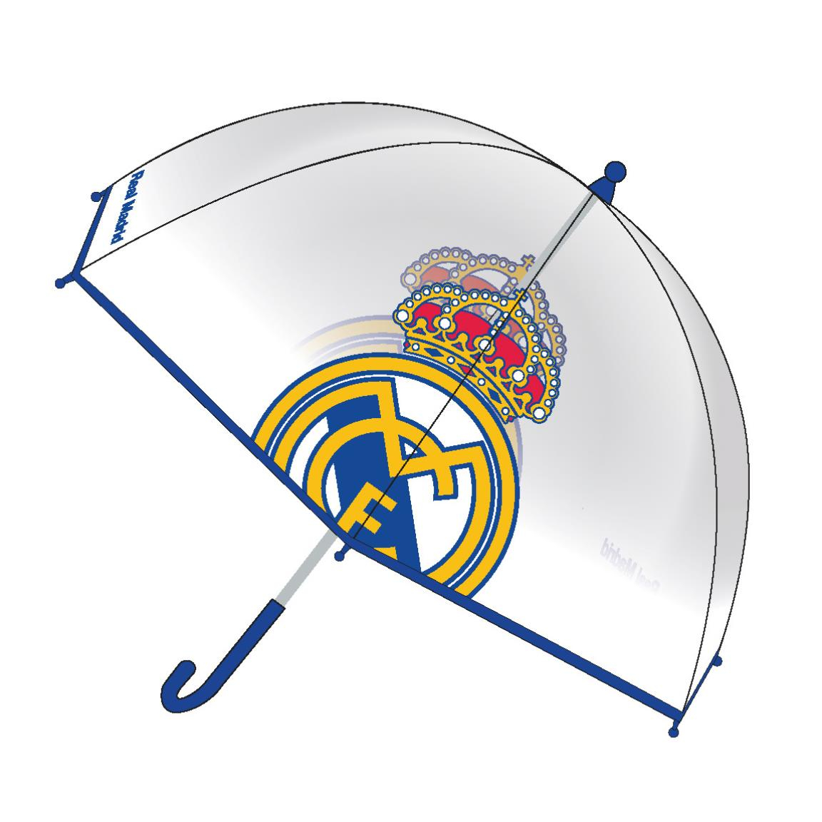 Real Madrid Logo Paraply Hvid (45 cm) | Fodbold Paraply - Temashop