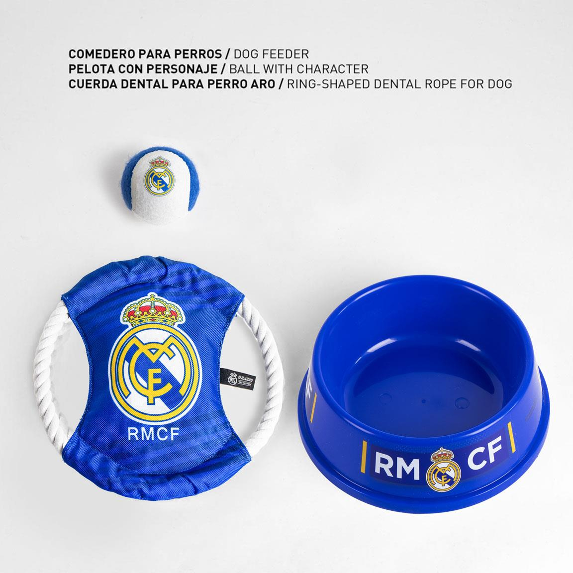 Real Madrid Hundesæt (21 x 21 x 8,8 cm) | Fodbold Kæledyrsudstyr - Temashop