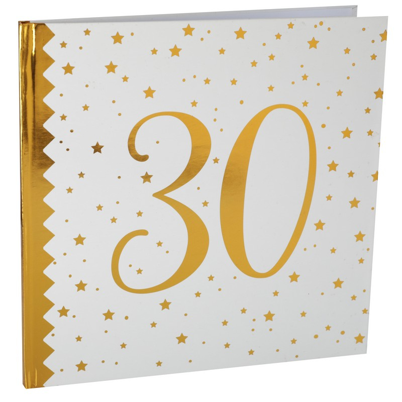 30 Års Gæstebog - 1 stk (24 x 24 cm) | 30 år Gæstebøger - Temashop