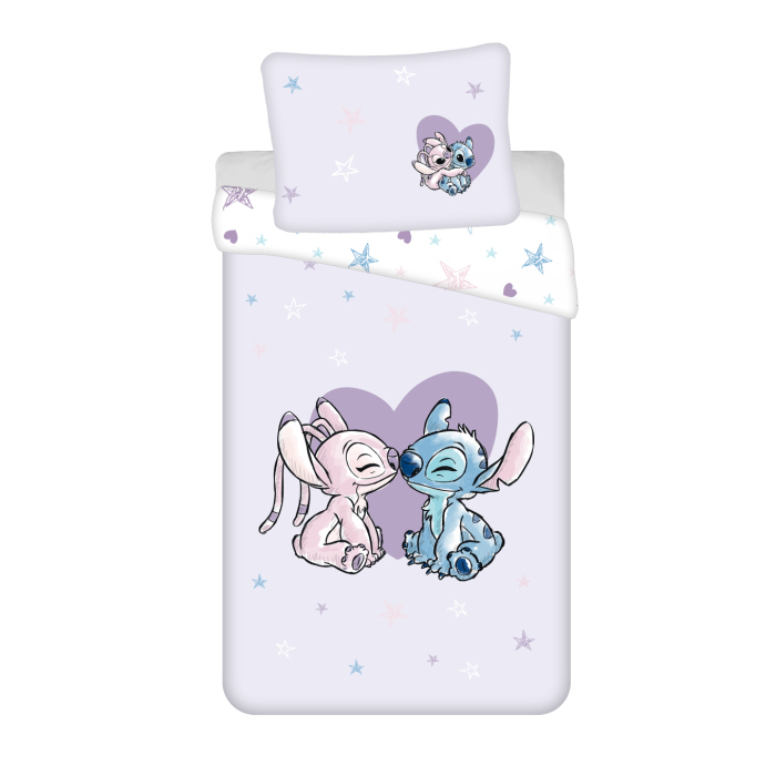 Lilo & Stitch Stitch & Angel Sengetøj (140 x 200 & 70 x 90 cm) | Lilo & Stitch Sengetøj - Temashop
