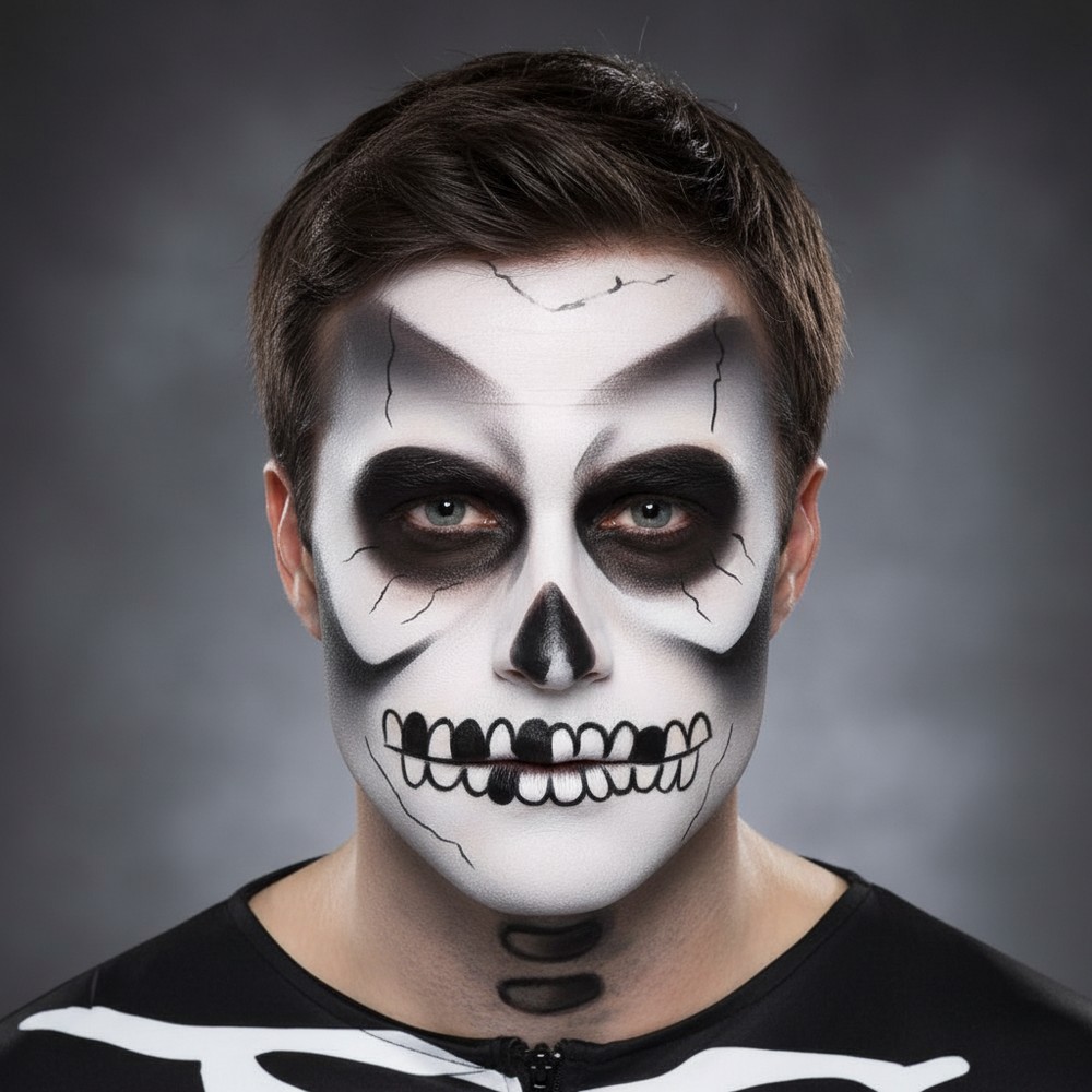 Skelet Ansigtsmaling | Skelet Sminke / Makeup - Makeup & Negle - Temashop
