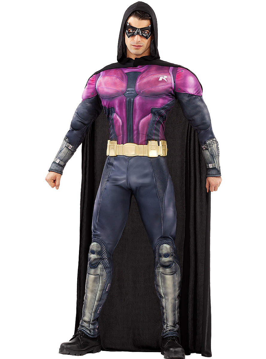 Batman Arkham Knight Robin Kostume - Superhelte kostume til voksne i størrelserne S-XL | Arkham City kostume til mænd - Temashop