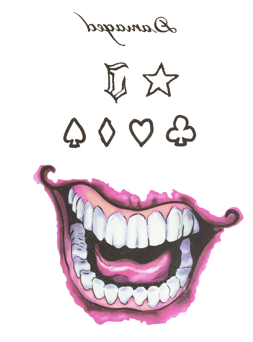 Suicide Squad Joker Falske Tatoveringer | Joker Falske tatoveringer - Festtilbehør - Temashop