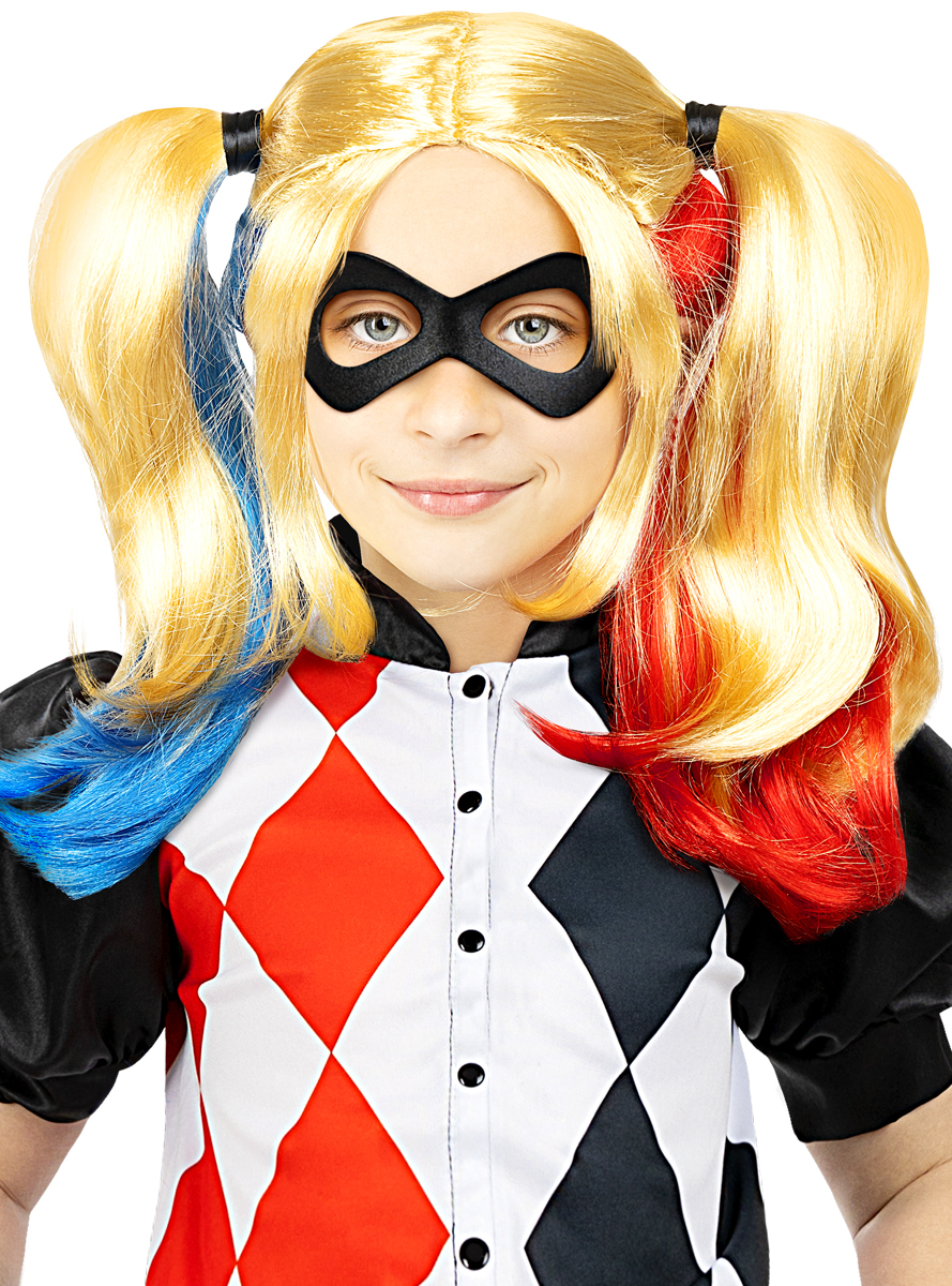 Harley Quinn Børneparyk | Harley Quinn Paryk - Hovedtilbehør - Temashop