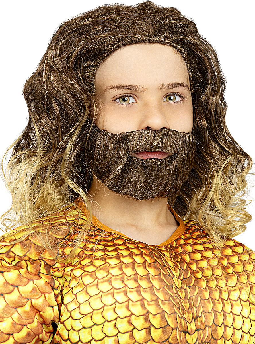 Aquaman Paryk & Skæg Børn | Aquaman Paryk - Hovedtilbehør - Temashop