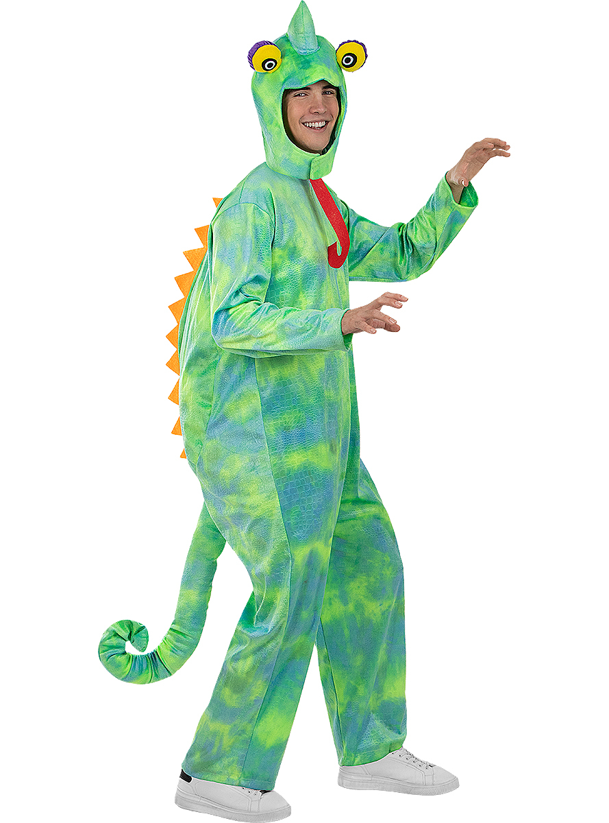 Kamæleon Kostume - Dyr kostume til voksne i størrelserne S-XL | Kamæleon kostume til mænd - Temashop