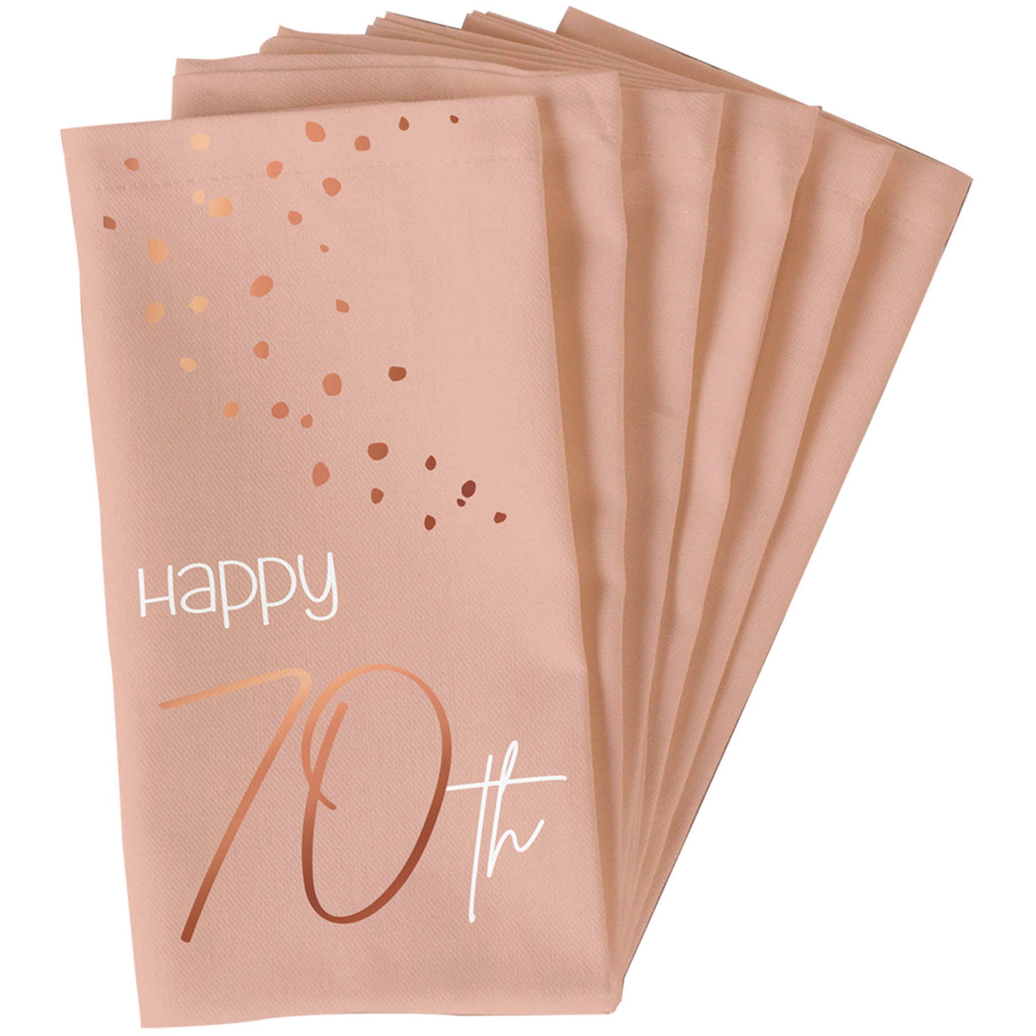 70 Års Servietter Lush Blush - 10 stk (33 x 33 cm) | 70 år Servietter - Temashop