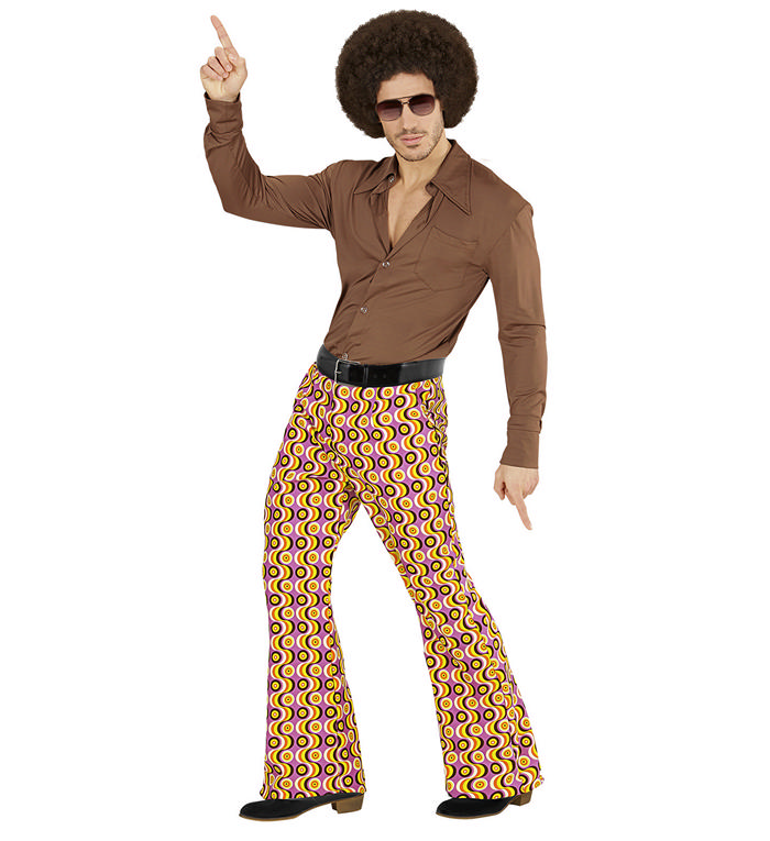70'er Bukser Lilla Cirkler - Årtier kostume til voksne i størrelserne S-XL | 70'erne Disco kostume til mænd - Temashop
