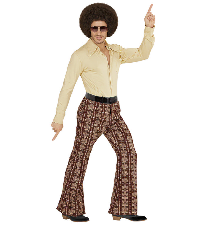 70'er Bukser Old School - Årtier kostume til voksne i størrelserne S-XL | 70'erne Disco kostume til mænd - Temashop