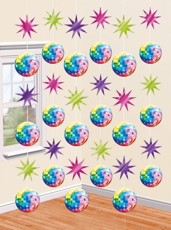 70'er Disco Fever Loftspynt - 1 stk (213 cm) | 70'erne Disco Spiraler/string - Temashop