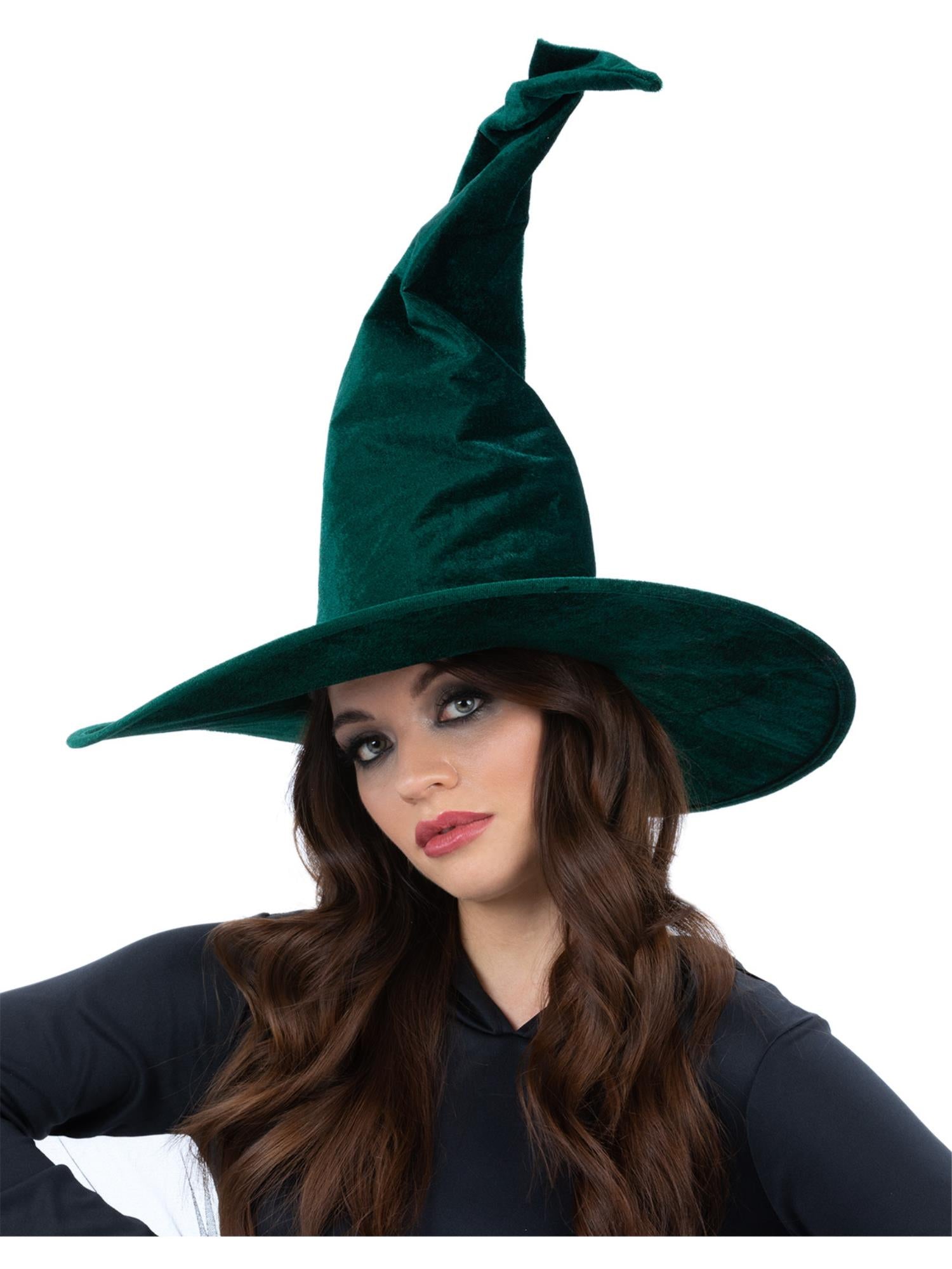 Velour Heksehat Smaragdgrøn | Heks Hat / Hue / Hjelm - Hovedtilbehør - Temashop