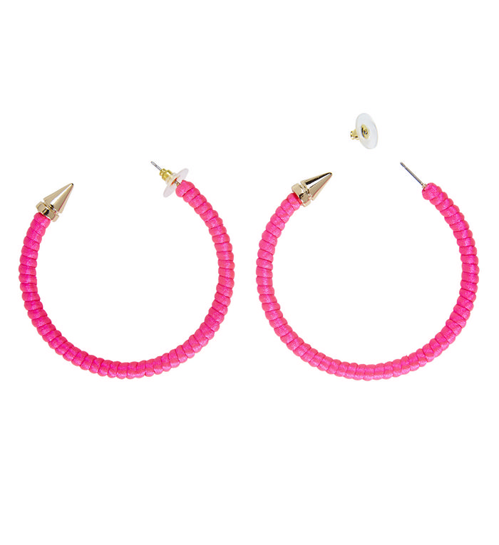 80'er Hoops Øreringe Neonpink | 80'erne Totally Øreringe - Smykker - Temashop
