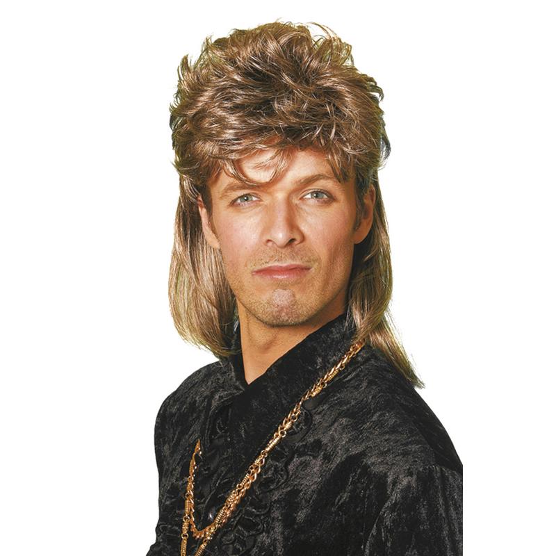 80'er Mullet Paryk Lysebrun