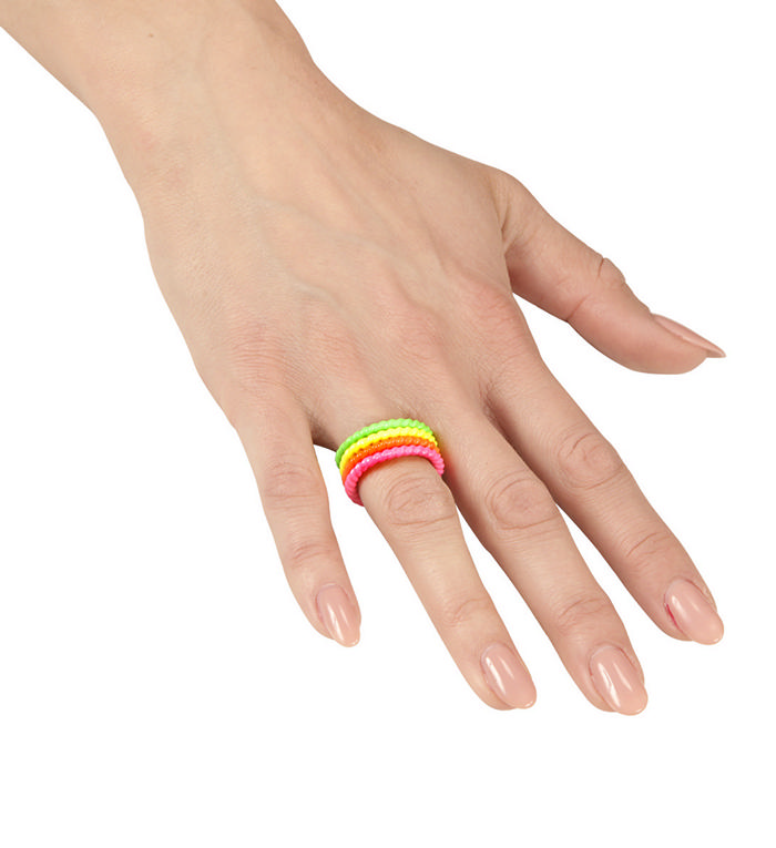 80'er Party Ringe Neon | 80'erne Totally Ringe - Smykker - Temashop