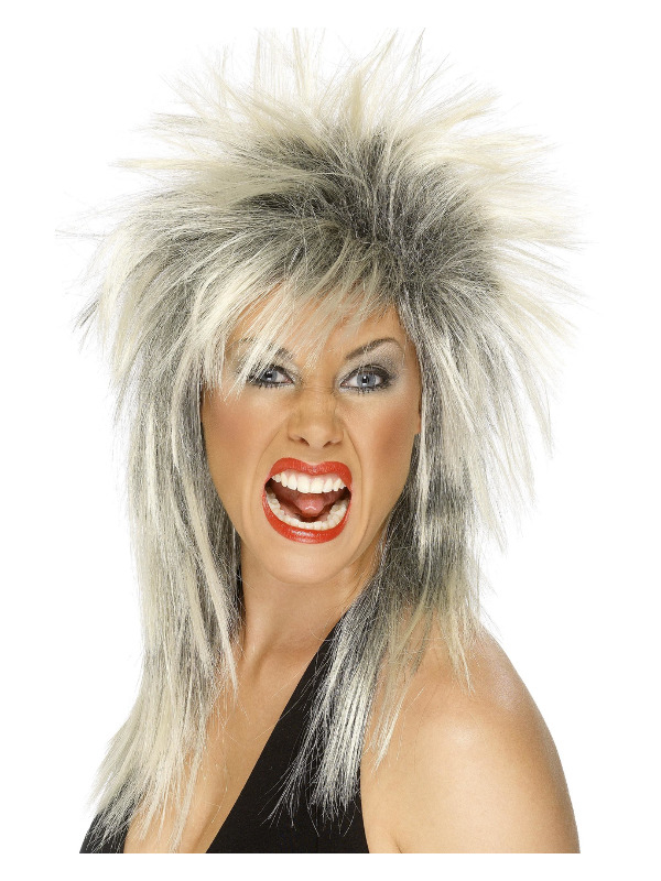 80'er Rockdiva Paryk Blond/Sort