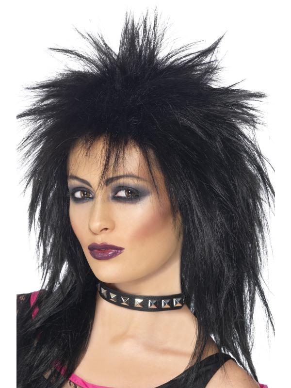 80'er Rockdiva Paryk Sort | 80'erne Totally Paryk - Hovedtilbehør - Temashop