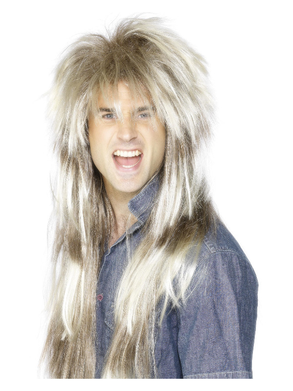 80'er Rockstjerne Paryk Blond/Brun