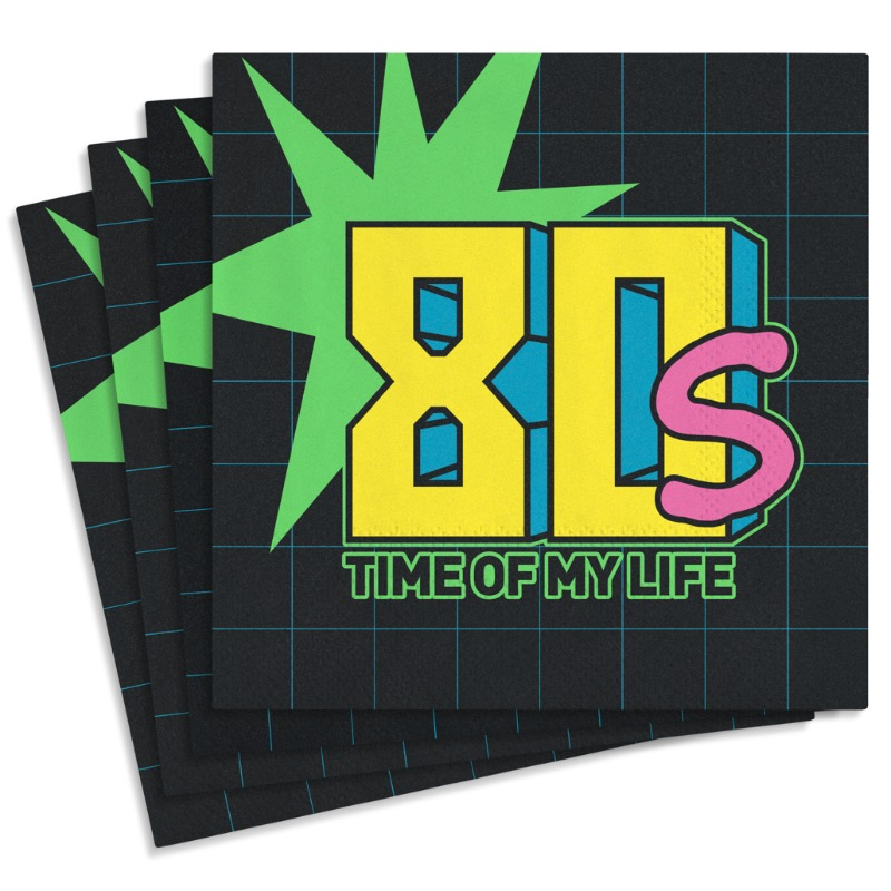 80'er Time Of My Life Servietter - 20 stk (33 x 33 cm) | 80'erne Totally Servietter - Temashop