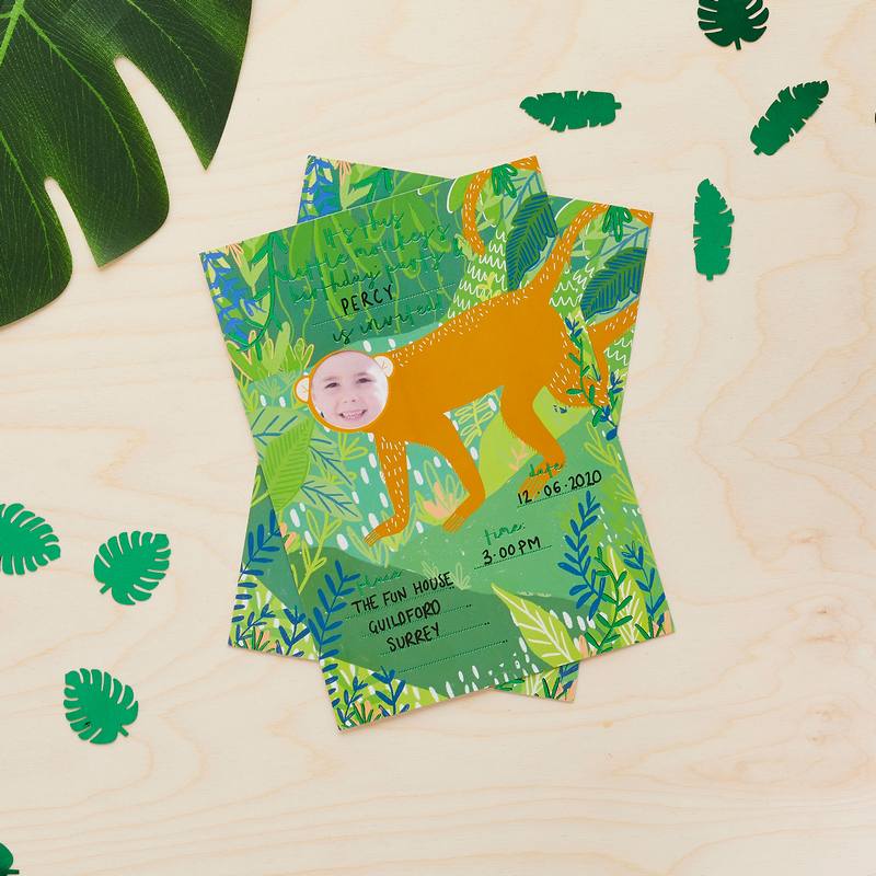 Abe Junglefest Invitationer - 10 stk | Abe Invitationer - Temashop