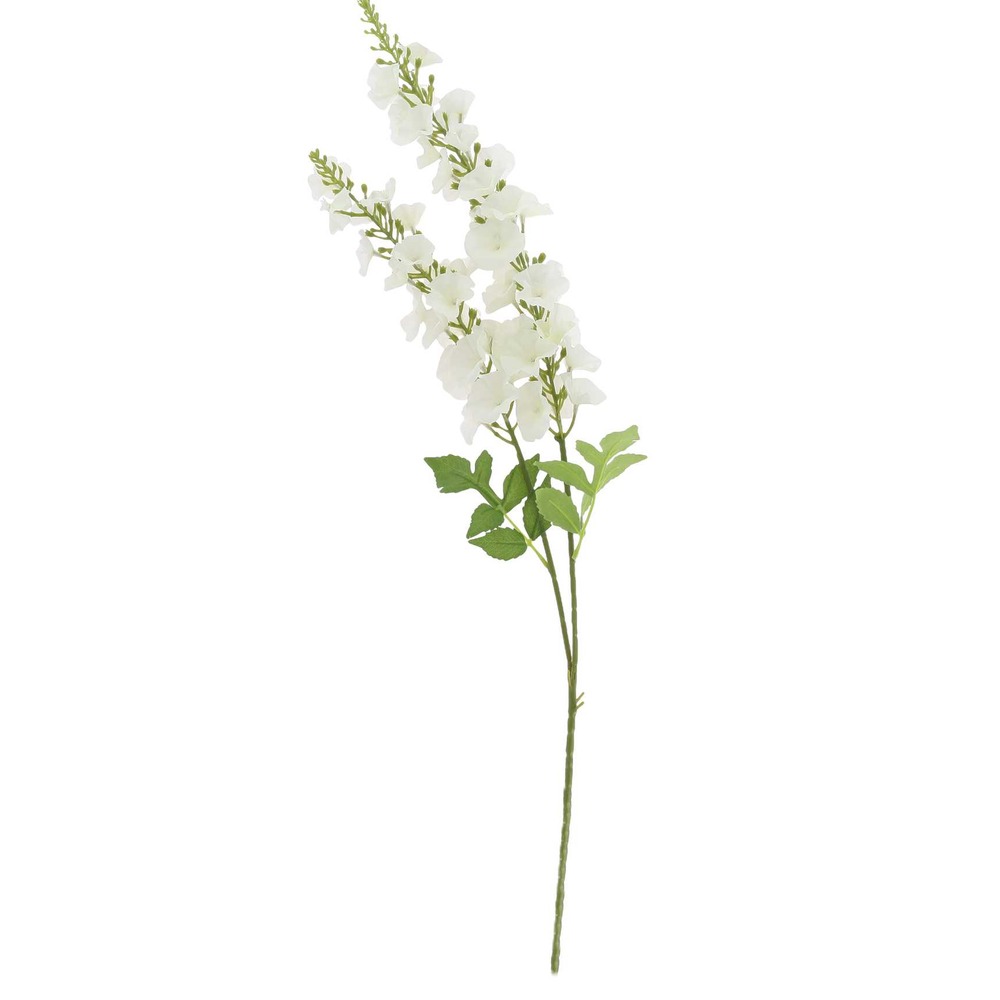 Kunstig Ridderspore Gren Hvid - 1 stk (95 cm) | Hvidt tema Kunstige blomster - Temashop