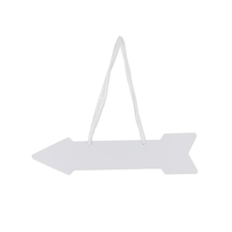 Retningspil Skilt Med Satinbånd Hvid - 5 stk (41,5 x 10 cm) | Hvidt tema Skilte - Temashop