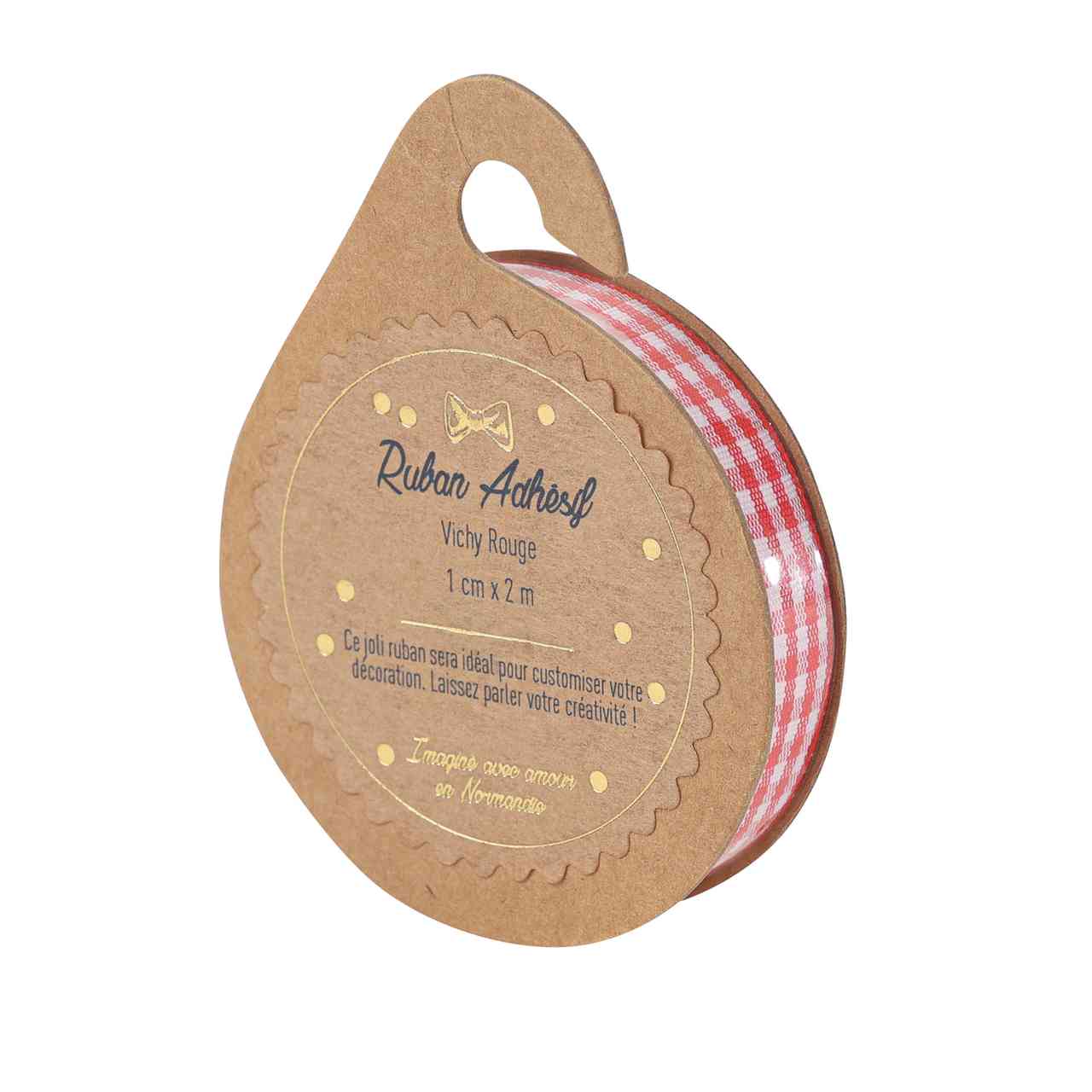 Ternet Klæbebånd Rød/Hvid - 1 stk (1 cm x 2 m) | Picnic Bånd - Temashop