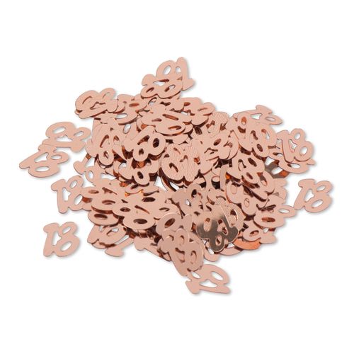 18 Års Bordkonfetti Rosaguld - 18 stk (1 cm) | 18 år Konfetti - Temashop