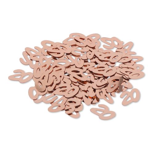 20 Års Bordkonfetti Rosaguld - 20 stk (1 cm) | 20 år Konfetti - Temashop