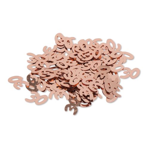 30 Års Bordkonfetti Rosaguld - 30 stk (1 cm) | 30 år Konfetti - Temashop