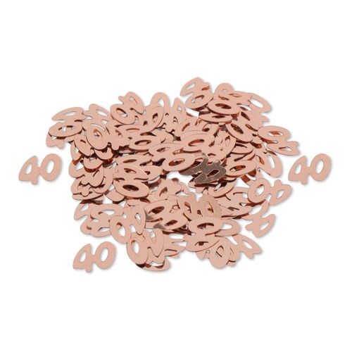 40 Års Bordkonfetti Rosaguld - 40 stk (1 cm) | 40 år Konfetti - Temashop