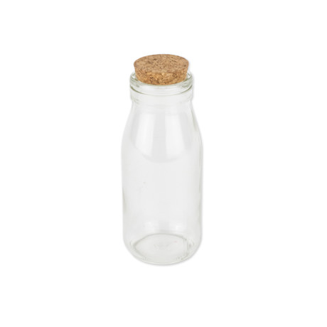 Mini Glasflaske Med Korkprop Klar - 1 stk (5,5 x 14,5 cm) - Temashop