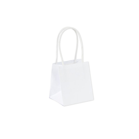 Papir Gaveposer Hvid - 6 stk (9 x 8 x 10 cm) | Hvidt tema Poser / Goodiebags - Temashop