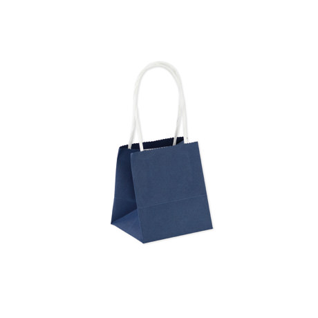 Papir Gaveposer Marineblå - 6 stk (9 x 8 x 10 cm) | Blåt tema Poser / Goodiebags - Temashop