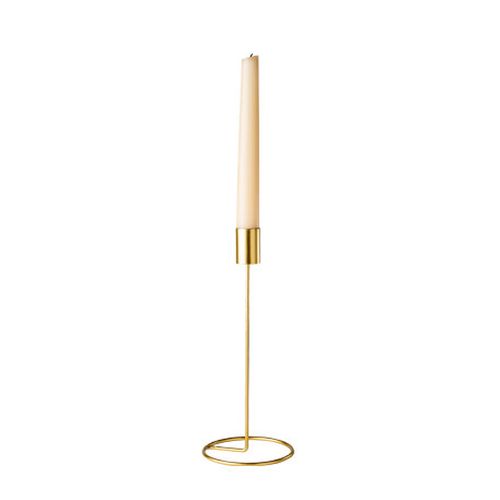Slank Lysestage Guld - 1 stk (Ø 9,5 x 23 cm) | Guld tema Lysestager - Temashop