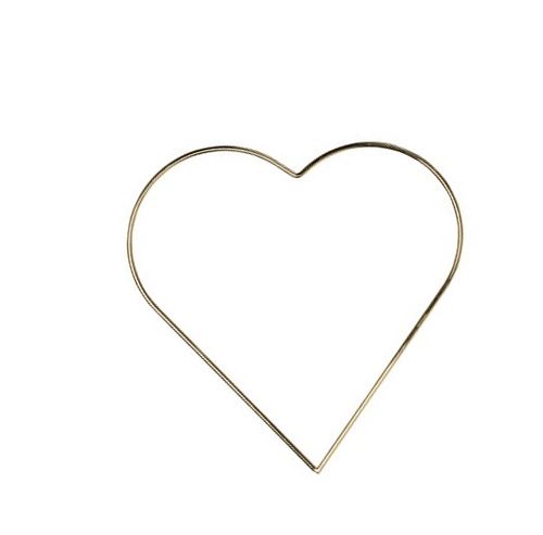 Hjerte Dekoration Metal Guld - 1 stk (30 cm) | Kærlighed DIY tilbehør - Temashop