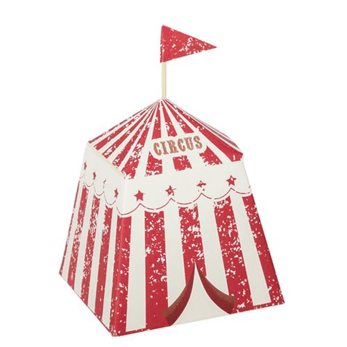 Cirkustelt Æsker Rød/Hvid - 8 stk (6 x 6 x 7 cm) | Cirkus Æsker - Temashop