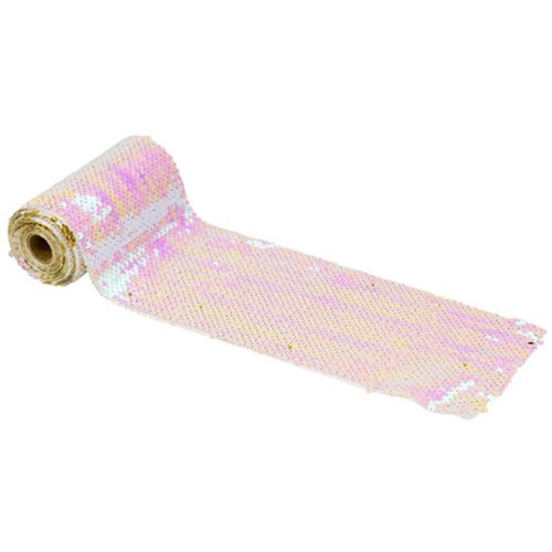 Paliet Bordløber Iriserende Hvid/Guld