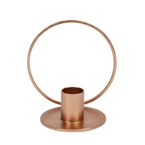 Ring Lysestage Rosaguld - 1 stk (10 x 9,5 cm) | Rosaguld tema Lysestager - Temashop