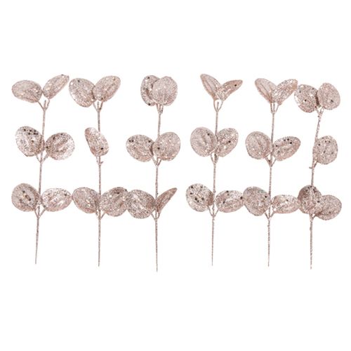 Eucalyptus Kunstige Blomstergrene Rosaguld - 6 stk (23 cm) | Rosaguld tema Kunstige blomster - Temashop