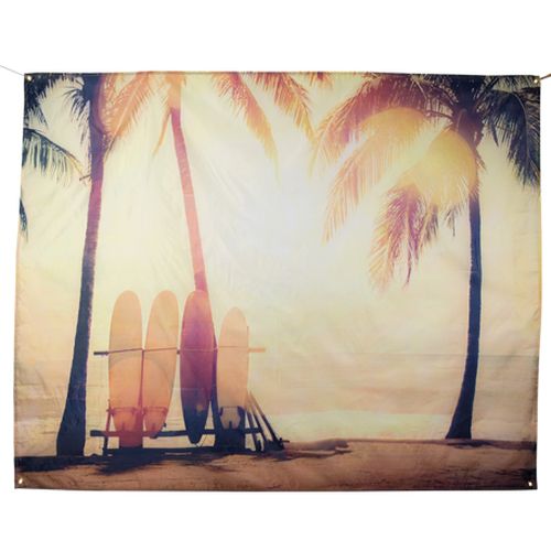 Strand Og Surf Banner - 1 stk (1,5 x 1,9 m) | Strand Bannere - Temashop