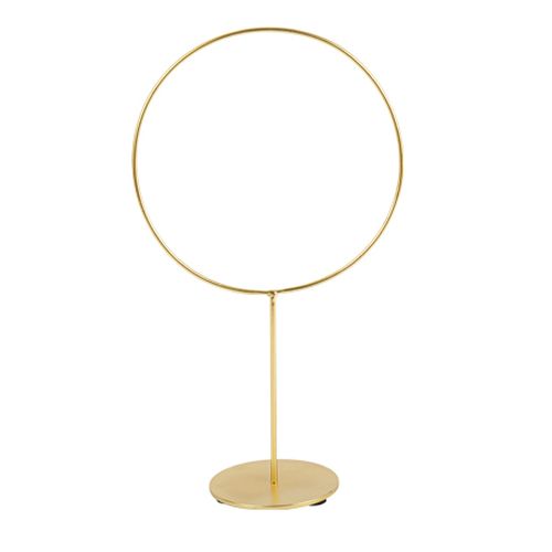 Dekorativ Cirkel Metal Guld - 1 stk (39 x 19 cm) | Guld tema Display / Stativer - Temashop