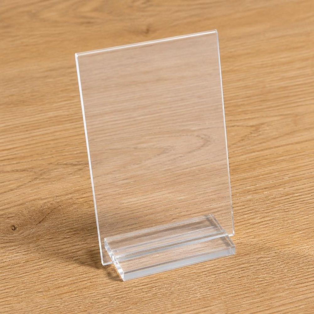 Skilte Med Sokkel Transparent - 1 stk (10 x 15,5 cm) - Temashop
