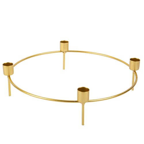 Ring Lysestage Guld - 1 stk (Ø 30 x 8 cm) | Guld tema Lysestager - Temashop